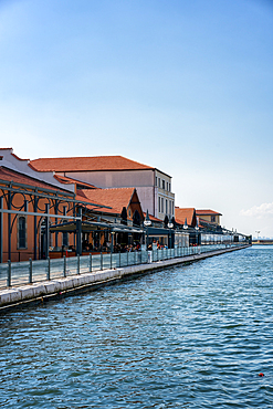 Restaurants in Konak pier in the city of Izmir, Turkey