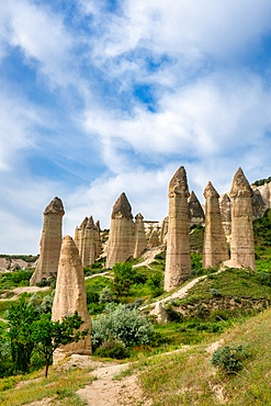 Love valley with beautiful rock formations in Cappadocia, Turkey