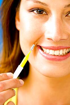 Interdental brush enables to clean the space between two teeth.