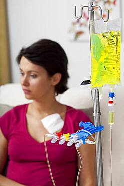 Illustration of domiciliary care. Chemotherapy.