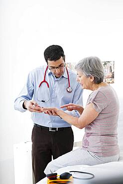 Elderly person in consultation