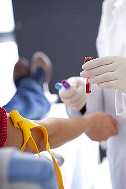 Blood specimen in a woman