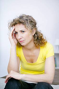 Woman with headache.