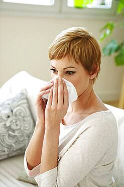 Woman  with rhinitis