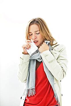 Woman  with rhinitis