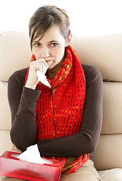 Woman  with rhinitis