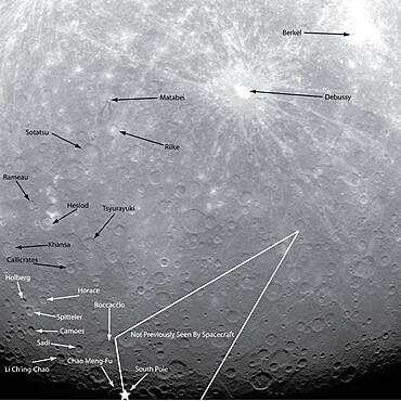 Mercury, Annotated Guide to the First Orbital Image