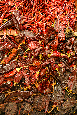 Chile peppers in the mercado in San Blas, Riviera Nayarit, Mexico.