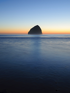 Haystack Rock at Pacific City on the central Oregon Coast.