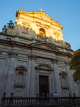 Filippo Neri Church in the center of Old Town Perugia at sunset, Perugia, Umbria, Italy, Europe