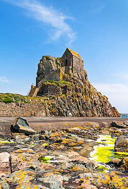 Chapel on the Hermitage Rock, Elizabeth Castle, Jersey, Channel Islands, Europe