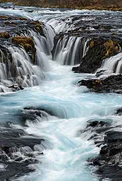 The Blue Waters of Bruarfoss Waterfall, Bruarfoss, near Laugarvatn, Southwest Iceland