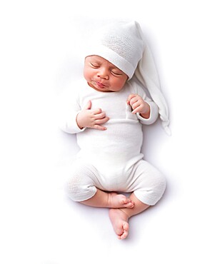 Sleeping baby, studio shot, United Kingdom, Europe