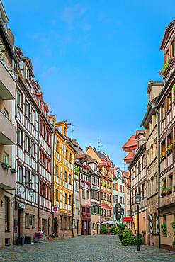 Weissgerbergasse street, Nuremberg, Bavaria, Germany, Europe