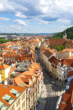 Lesser Town as seen from St. Nicholas Bell Tower, UNESCO World Heritage Site, Prague, Bohemia, Czech Republic (Czechia), Europe