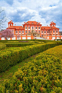 Baroque Troja Chateau in spring, Prague, Bohemia, Czech Republic