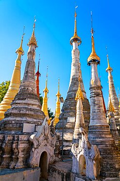 Indein stupas (AKA In Dein), Lake Inle, Myanmar