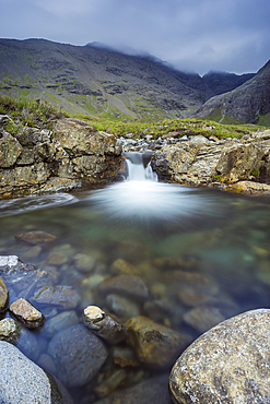 Waterfall at Fairy Pools, Isle of Skye, Inner Hebrides, Scotland, United Kingdom, Europe