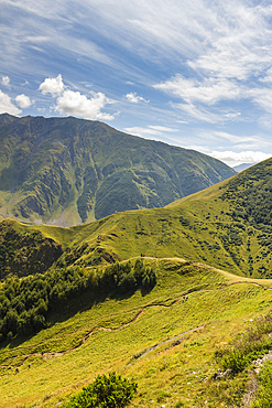 Caucasian mountains near Gergeti, Kazbegi mountains, Georgia, Central Asia, Asia