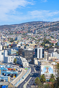 Valparaiso city center near Muelle Prat, Valparaiso, Valparaiso Province, Chile, South America