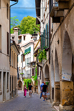 Porches, Historic center, Asolo, Treviso, Veneto, Italy, Europe