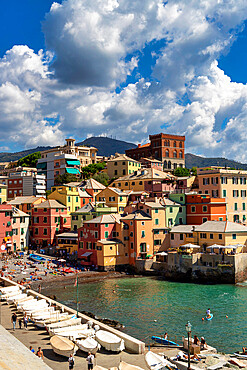 The typical Boccadasse neighborhood, Genoa, Liguria, Italy, Europe