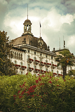 Liberty-style grand hotel on the lakeside of Stresa. Stresa, Lake Maggiore, Verbano Cusio Ossola discrict, Piedmont, Italy, Europe