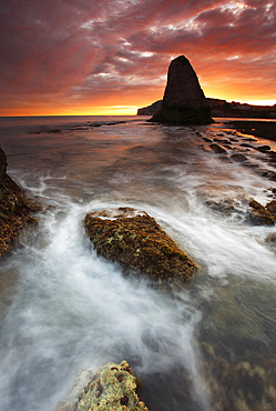 Low tide at sunset, Freshwater Bay, Isle of Wight, England, United Kingdom, Europe