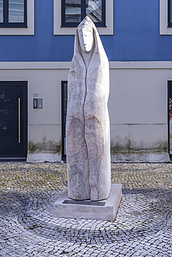 Europe, Portugal, Aveiro. April 12, 2022. Modern statue of Saint Goncalinho in Aveiro.