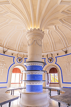 Europe, Portugal, Sintra. April 17, 2022. Interior view of the Park and National Palace of Pena, a UNESCO World Heritage Site in Sintra.