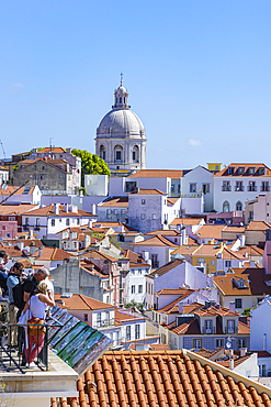 Europe, Portugal, Lisbon. April 18, 2022. Terra cotta clay roofs in Lisbon.