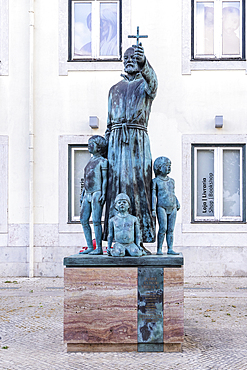 Europe, Portugal, Lisbon. April 18, 2022. Statue of Jesuit priest, father Antonio Viera by sculptor Marco Fidalgo.