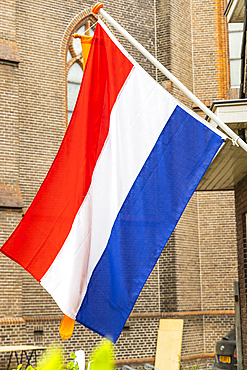 Europe, Netherlands, Utrecht, Maarssen. The national flag of the Netherlands.