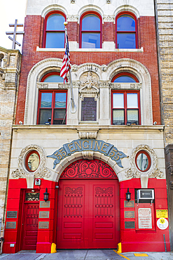 Chinatown, Manhattan, New York City, New York, USA. November 3, 2021. New York Fire Department Engine 55.