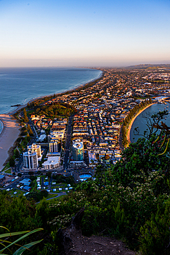 Sunset Skyline of Mount Maunganui, Tauranga, Bay of Plenty, North Island, New Zealand, Pacific