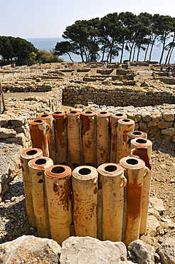 Greek part of the archeological site of Empuries.Costa Brava,Catalonia,Spain,Europe