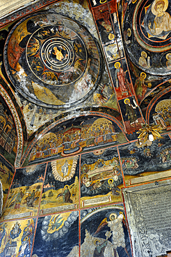 frescoes on the porch of Kretzulescu Orthodox Church on Calea Victoriei at one of the corners of Revolution Square,Bucharest,Romania,Southeastern and Central Europe