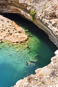 Bimmah Sinkhole (doline), near Tiwi, Sultanate of Oman, Arabian Peninsula