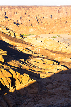 Mountainscape viewed from the top of Harrat volcanic plateau, AlUla, Medina Province, Saudi Arabia, Middle East