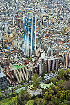 Aerial view from the Tokyo Metropolitan Government Building, Shinjuku ward, Tokyo, Japan
