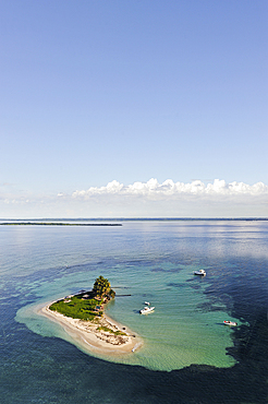 Aerial view of Caret Islet, Grand Cul-de-sac Marin, off the coast of Sainte-Rose, Basse-Terre, Guadeloupe, overseas region of France,Leewards Islands, Lesser Antilles, Caribbean
