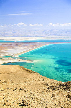 View from the Israeli side looking across the Dead Sea to Jordan,Israel,Middle East,Western Asia