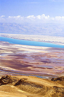 View from the Israeli side looking across the Dead Sea to Jordan,Israel,Middle East,Western Asia