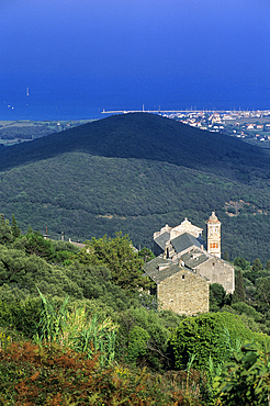Sant Agnellu church at Bettolace hamlet of Rogliano, village of Cap Corse, Haute-Corse department,Northern Corsica,France,Europe
