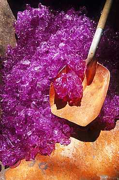 Raw materials, before fusion, used for crystal,Cristalleries Royales de Champagne,crystal glass-making factory of Bayel,Aube department,Champagne-Ardenne region,France,Europe