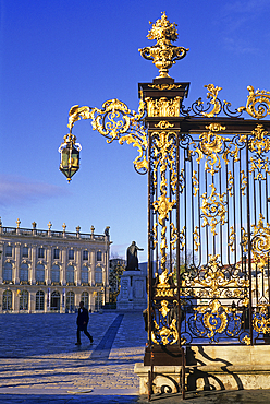 Rococo style gilded wrought iron gates by Jean Lamour,Place Stanislas,Nancy,Meurthe-et-Moselle department,Lorraine region,France,Europe