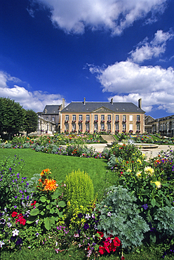 Public garden and City hall of Mortagne-au-Perche,Regional Natural Park of Perche,Orne department,Lower Normandy region,France,Western Europe