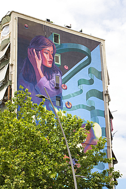 Mural painting by Gera, Tirana, Albania, Europe