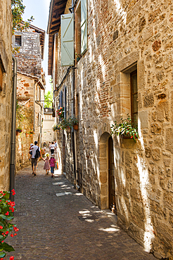 Balene alley, city of Figeac, Lot department, region of Midi-Pyrenees, southwest of France, Europe