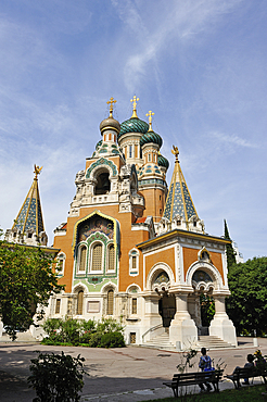 Russian Orthodox Cathedral,Nice,Alpes-Maritimes department,Provence-Alpes-Cote d'Azur region,southeast of France,Europe.